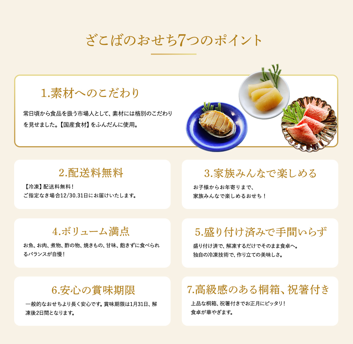 ざこばのおせち7つのポイント