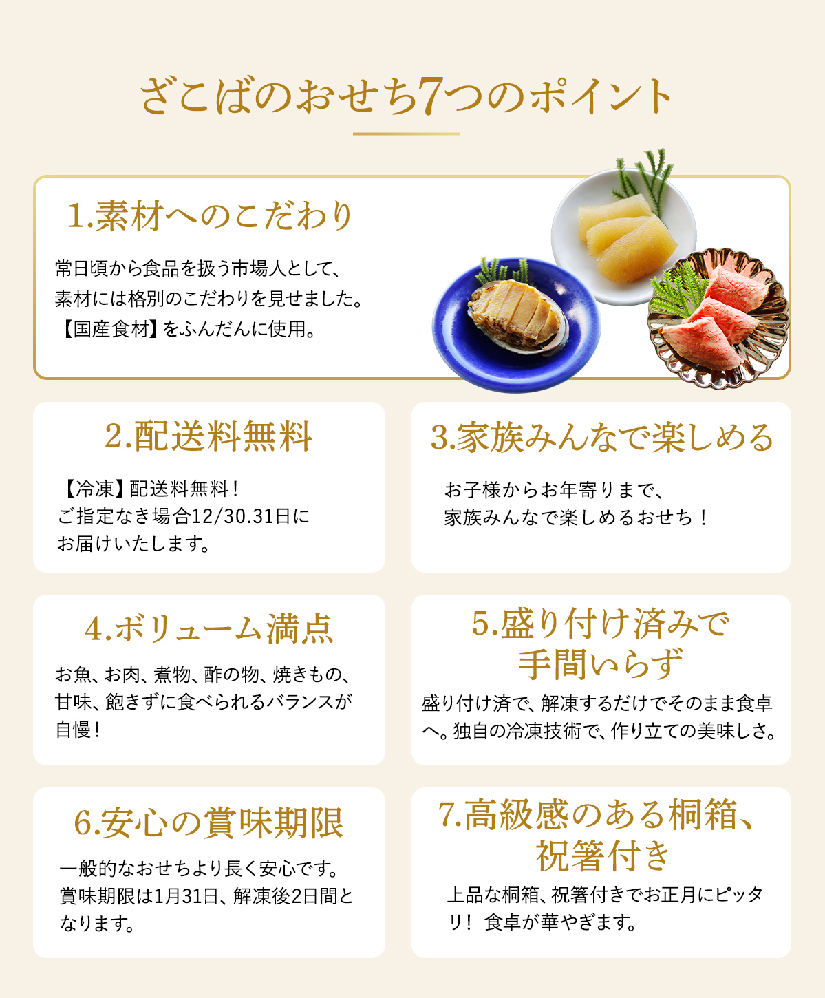 ざこばのおせち7つのポイント