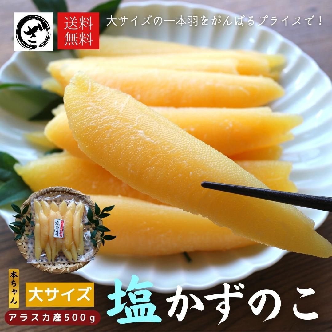 カズノコ　1本物　かずのこ　ざこばの朝市で旬の魚をお取り寄せ　天然　500g　ざこばの朝市　アラスカ産　塩数の子　大サイズ　最大級　本ちゃん　大きい　公式オンラインショップ｜鮭・数の子・うなぎ・旬の海鮮を通販で